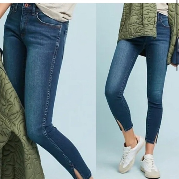 Pilcro & The Letterpress Mid Rise Skinny Split Hem Ankle Jeans Size 26 - Picture 1 of 6